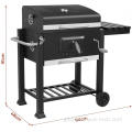 Electric Barbecue Grill Large Portable Trolley Barrel Charcoal BBQ Grill Manufactory
